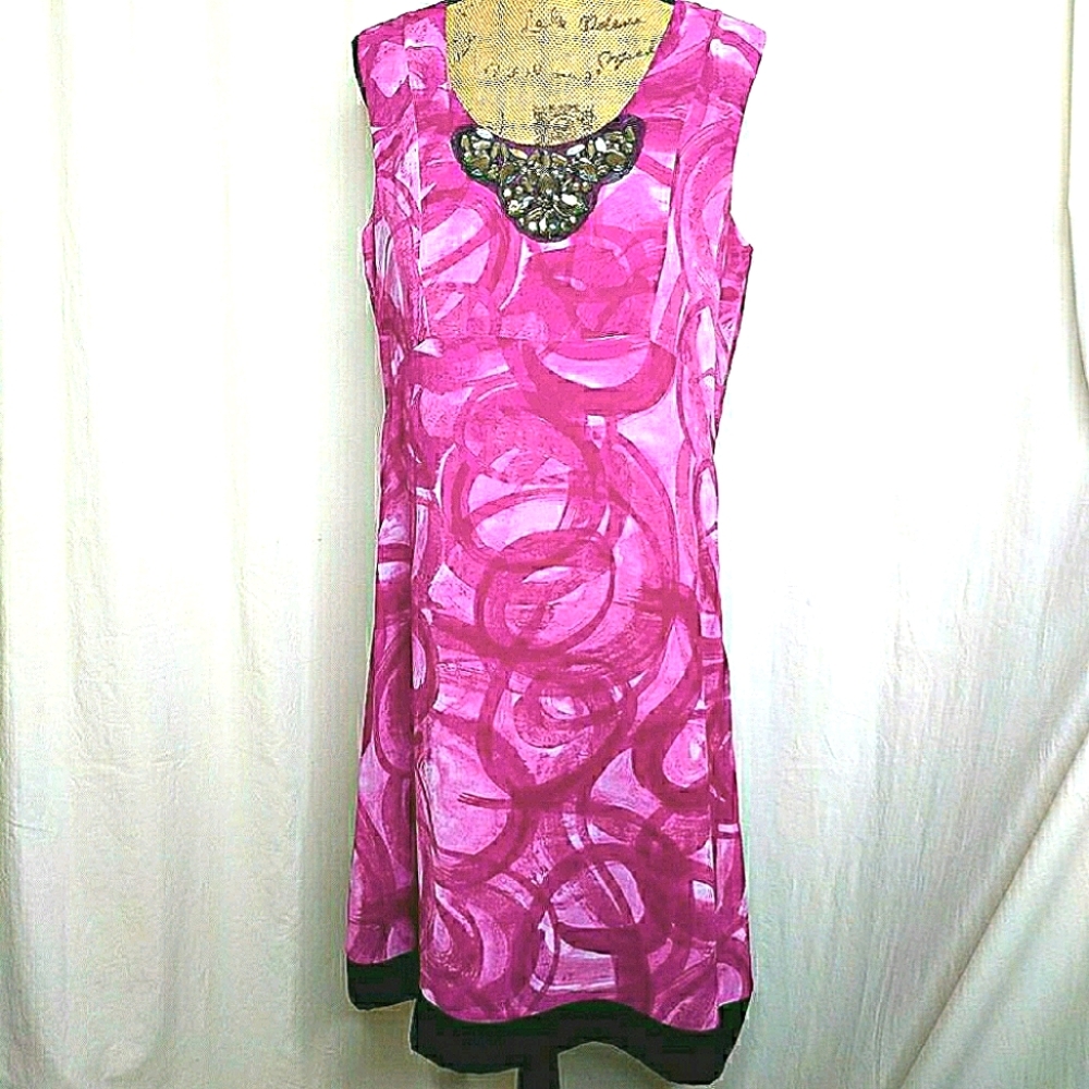 Simply Vera Wang Fuschia & Black Crystal Dress